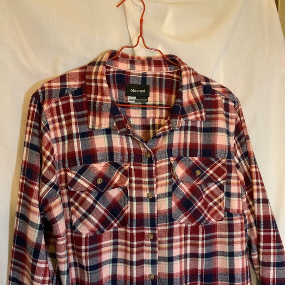 Plaid MARMOT Woman’s Flannel Shirt - Picture 2 of 7
